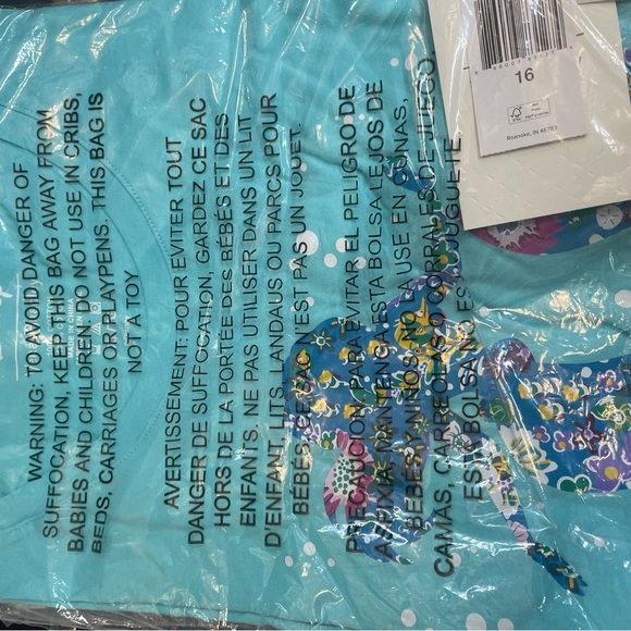 NEW! Vera Bradley Little Mermaid PJ SET - Top and PJ Bottoms Size 16 - XL - Picture 9 of 9